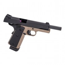 Raven R14 Hicapa (BK/Tan) GBB, Pistols are generally used as a sidearm, or back up for your primary, however that doesn't mean that's all they can be used for